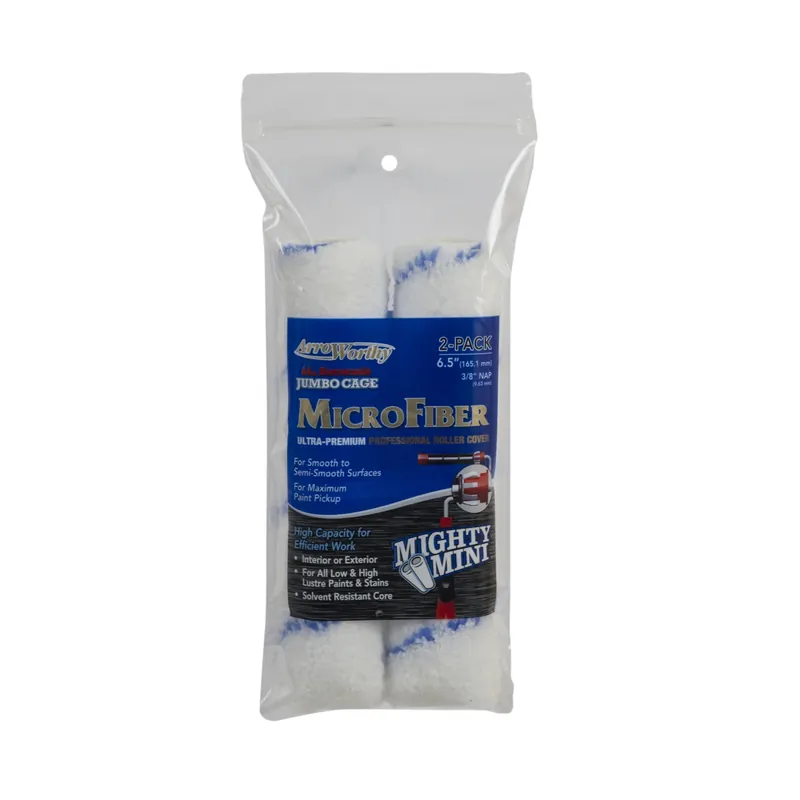 Microfiber 6.5 In. W X 3/8 In. Jumbo Paint Roller Cover 2 Pk