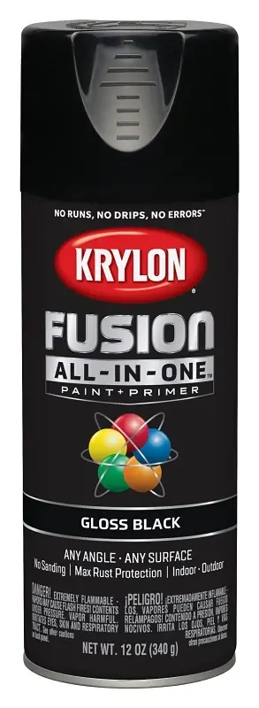 Fusion All-in-one Spray Paint + Primer, Gloss Black, 12-oz.