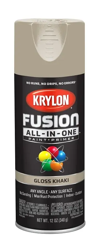 Fusion All-in-one Gloss Khaki Paint+primer Spray Paint 12 Oz