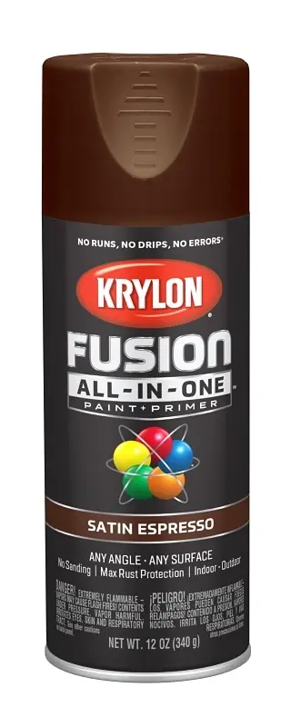 Fusion All-in-one Spray Paint + Primer, Satin Espresso, 12-oz.