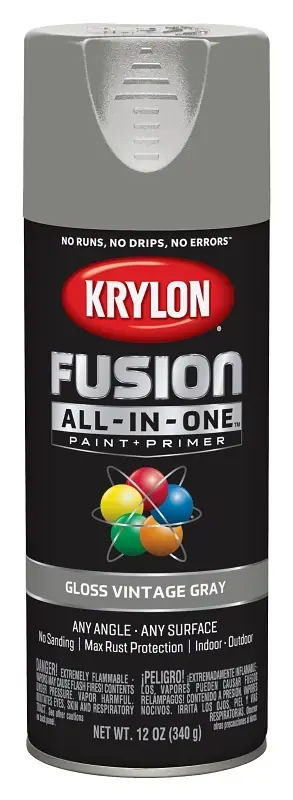 Fusion All-in-one Spray Paint + Primer, Gloss Vintage Gray, 12-oz.