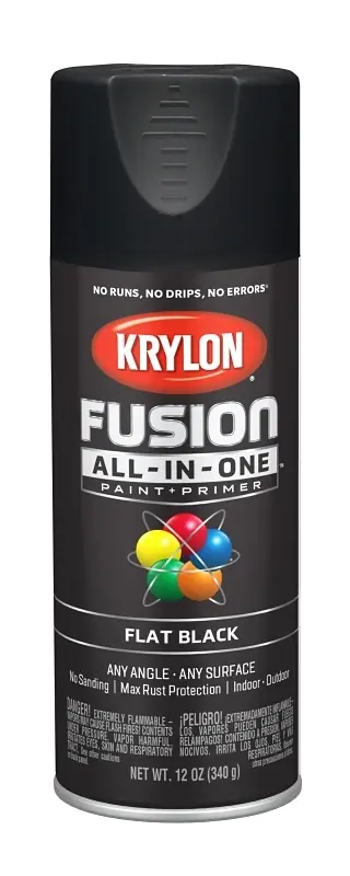 Fusion All-in-one Spray Paint + Primer, Flat Black, 12-oz.
