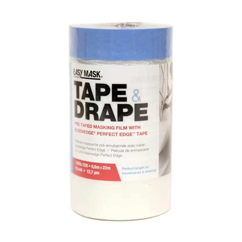 Easy Mask 2 Ft. W X 72 Ft. L X 0.5 Mil Pre-taped Plastic Masking Film 1 Pk