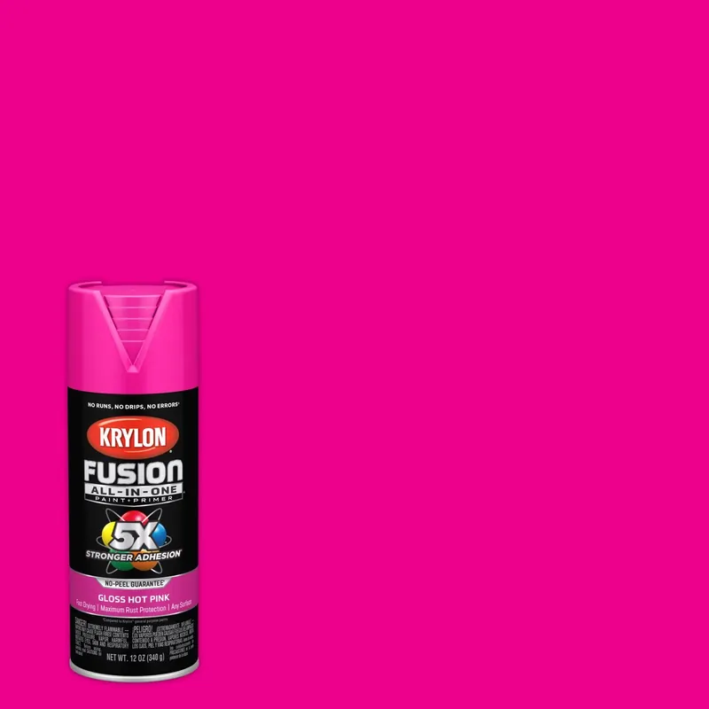Fusion All-in-one Spray Paint + Primer, Gloss Hot Pink, 12-oz.