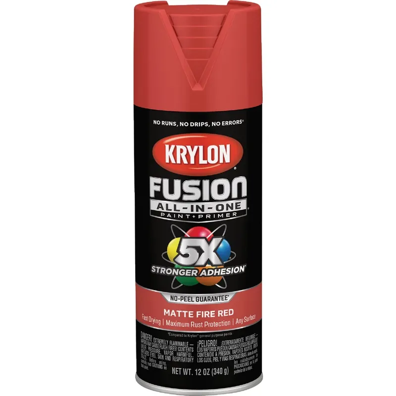 Fusion All-in-one Spray Paint + Primer, Matte Fire Red, 12-oz.