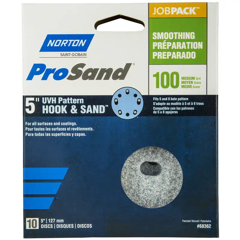 Prosand 5 In. Ceramic Alumina Hook And Loop A975 Sanding Disc 100 Grit Medium 10 Pk