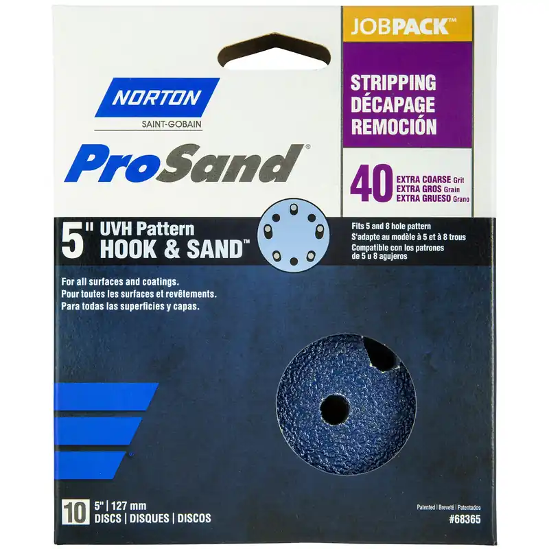 Prosand 5 In. Zirconia Alumina Hook And Loop H831 Sanding Disc 40 Grit Extra Coarse 10 Pk