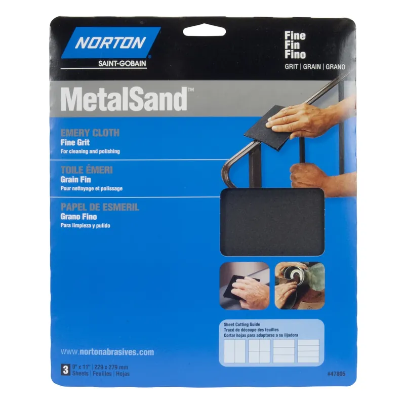 Metalsand 11 In. L X 9 In. W 150 Grit Emery Cloth 3 Pk