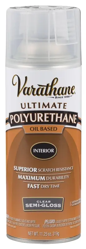 Premium Polyurethane Spray, Semi-gloss Oil-based, 12-oz.