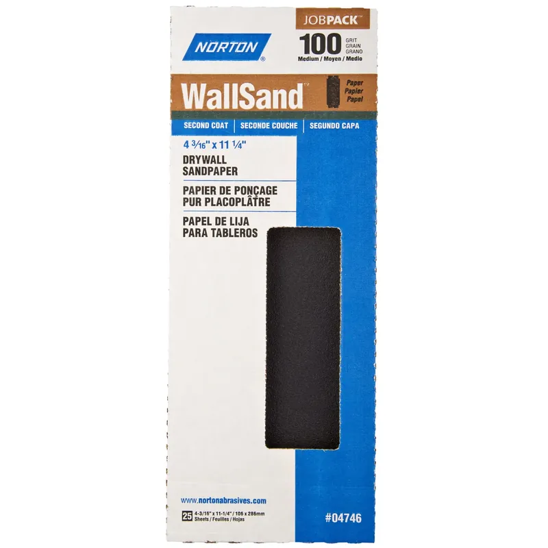 Wallsand 11-1/4 In. L X 4-3/16 In. W 100 Grit Silicone Carbide Drywall Sandpaper 25 Pk