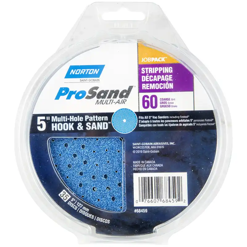 Prosand 5 In. Zirconia Alumina Hook And Loop H831 Sanding Disc 60 Grit Coarse 35 Pk