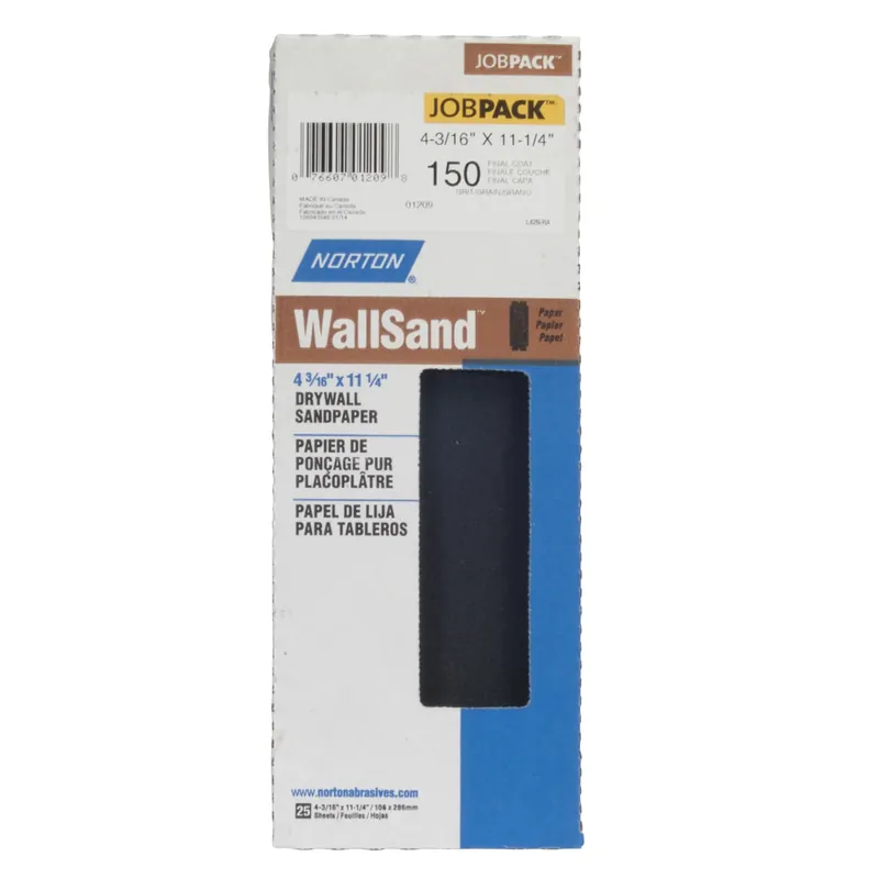 Wallsand 11-1/4 In. L X 4-3/16 In. W 150 Grit Silicon Carbide Drywall Sanding Sheet 25 Pk