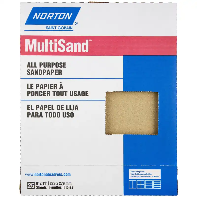 Multisand 11 In. L X 9 In. W 220 Grit Aluminum Oxide All Purpose Sandpaper 25 Pk