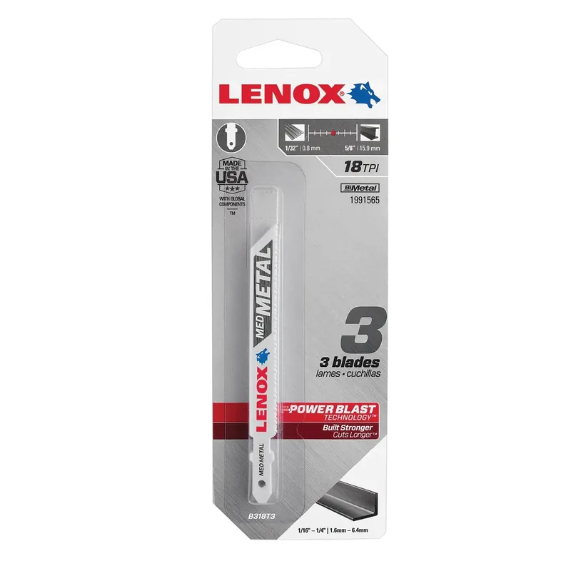 3-5/8 In. Bi-metal T-shank Medium Metal Jig Saw Blade 18 Tpi 3 Pk