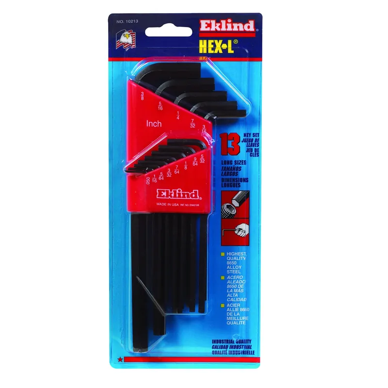 Long Arm Hex Key Set, 13-piece, Sae Sizes .050 To 3/8