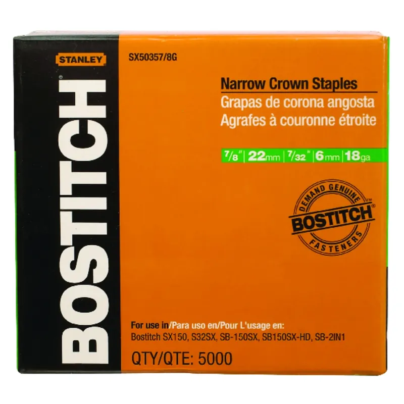Sx 7/32 In. W X 7/8 In. L 18 Ga. Narrow Crown Staples 5000 Pk