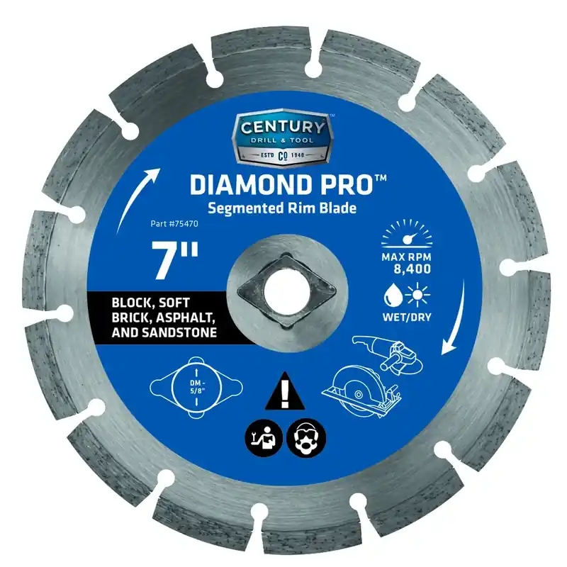 7 In. Diamond Segmented Rim Saw Blade Model 75470