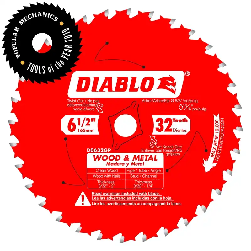 6-1/2 In. D X 5/8 In. Wood & Metal Tico Hi-density Carbide Wood And Metal Saw Blade 32 Teeth
