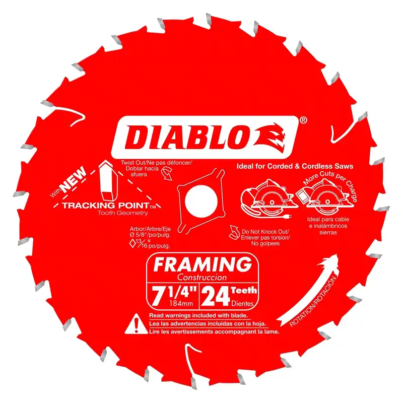 Tracking Point 7-1/4 In. D X 5/8 In. Tico Hi-density Carbide Framing Saw Blade 24 Teeth 3 Pk