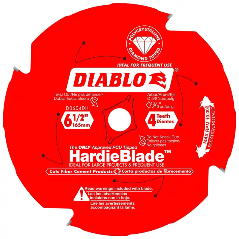 Hardieblade 6-1/2 In. D X 5/8 In. Pcd Fiber Cement Blade 4 Teeth 1 Pk