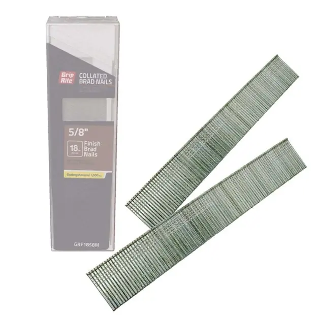 Grip-rite 5/8 In. L X 18 Ga. Straight Strip Electro Galvanized Finish Nails 1000 Pk
