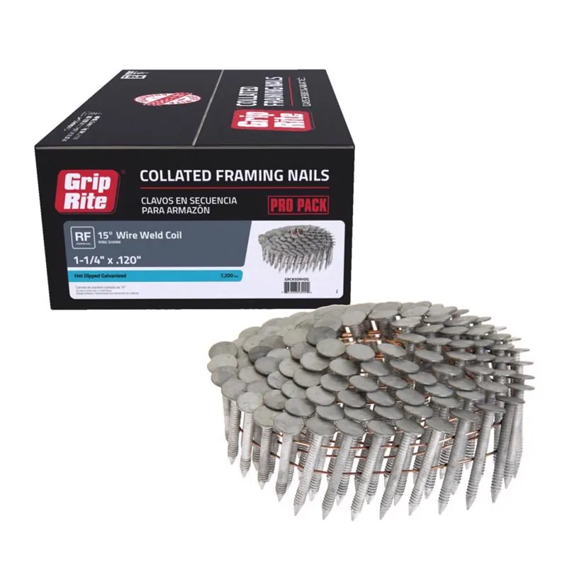Grip-rite 1-1/4 In. L X 11 Ga. Angled Strip Hot-dip Galvanized Roofing Nails 15 Deg 7200 Pk