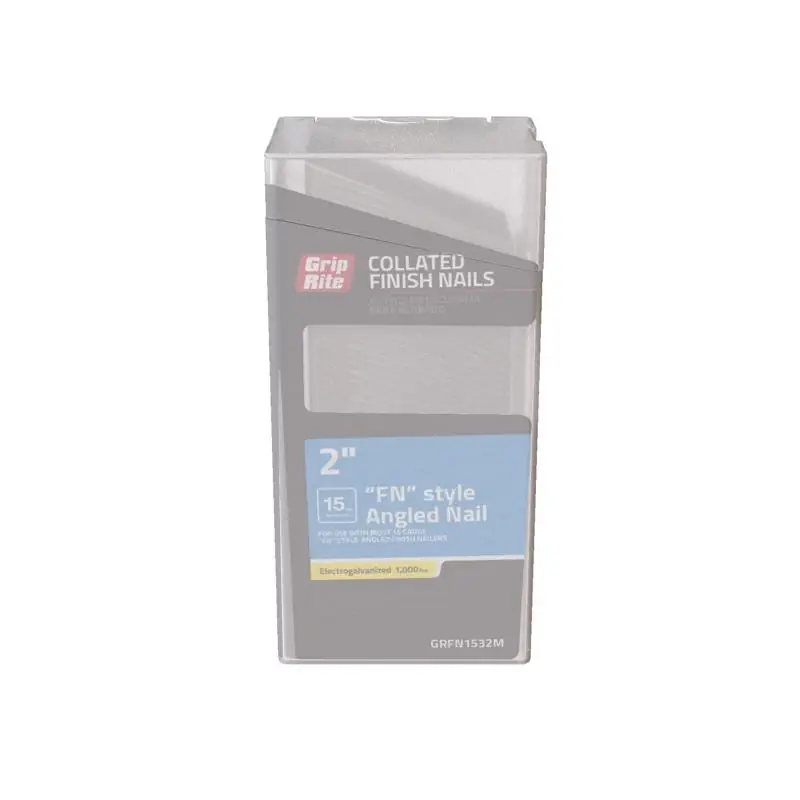 Grip-rite 2 In. L X 15 Ga. Angled Strip Electro Galvanized Finish Nails 1000 Pk