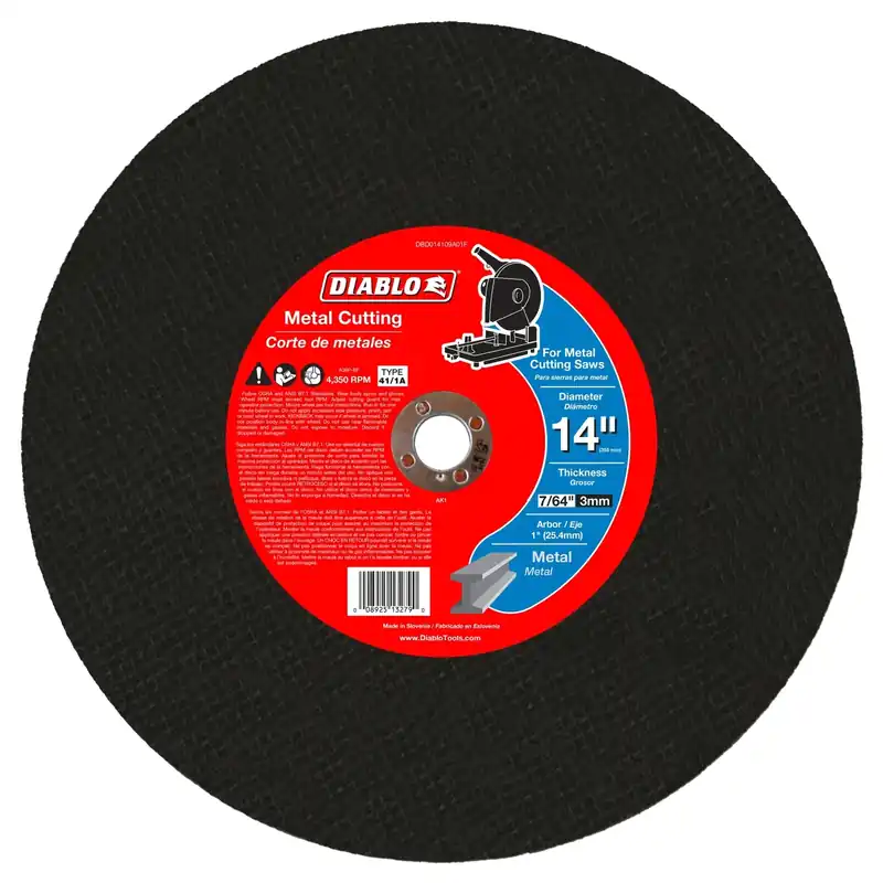 14 In. D X 1 In. X 7/64 In. Thick Metal Cut-off Disc 1 Pc
