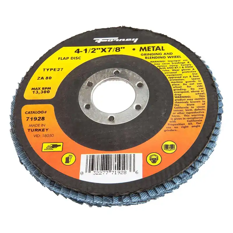 4-1/2 In. Zirconia Flap Disc 80 Grit Type 27 With 7/8 In. Arbor