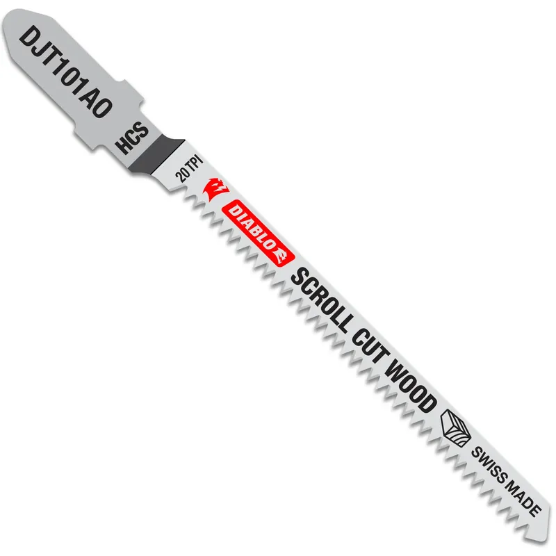 3-1/4 In. High Carbon Steel T-shank Scroll Cut Wood Jig Saw Blade 20 Tpi 5 Pk