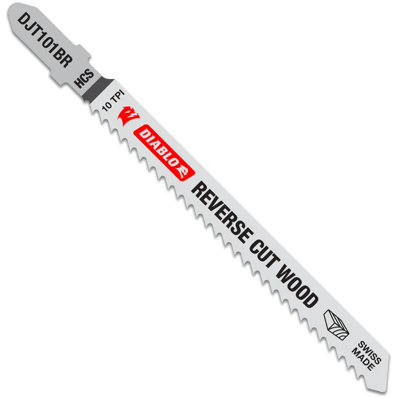 4 In. High Carbon Steel T-shank Reverse Cut Wood Jig Saw Blade 10 Tpi 5 Pk