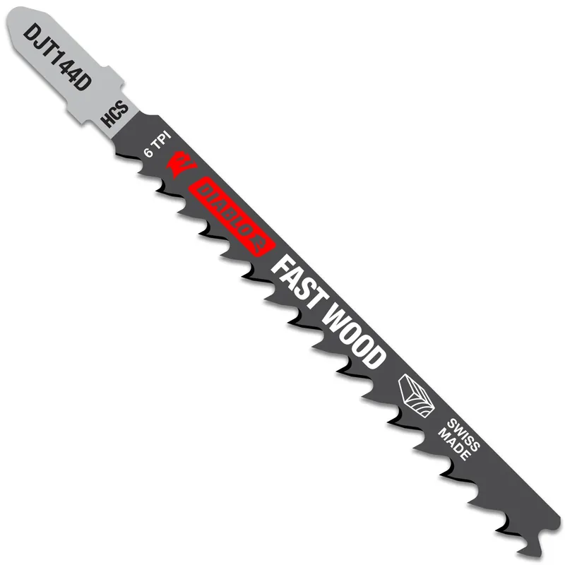 4 In. High Carbon Steel T-shank Fast Wood Jig Saw Blade 6 Tpi 5 Pk