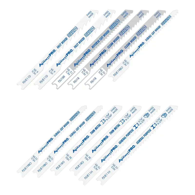 0 In. High Carbon Steel U-shank U-shank Jig Saw Blade Set 12 Pc