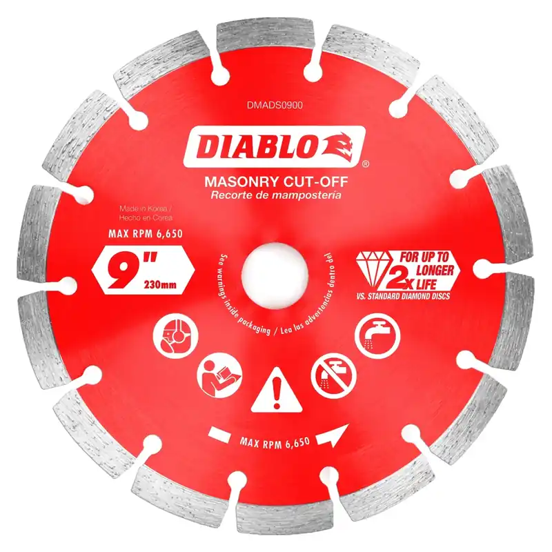 9 In. Segmented Rim Dry/wet Cut Diamond Blade For Masonry