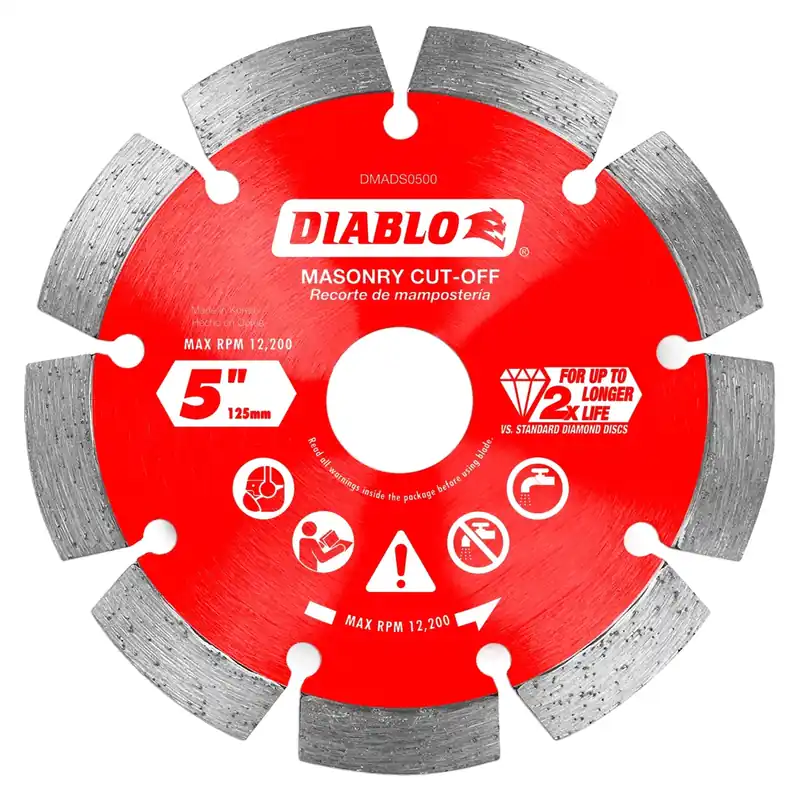 5 In. D X 7/8 In. X .087 In. Thick Diamond Masonry Cut-off Disc 1 Pk