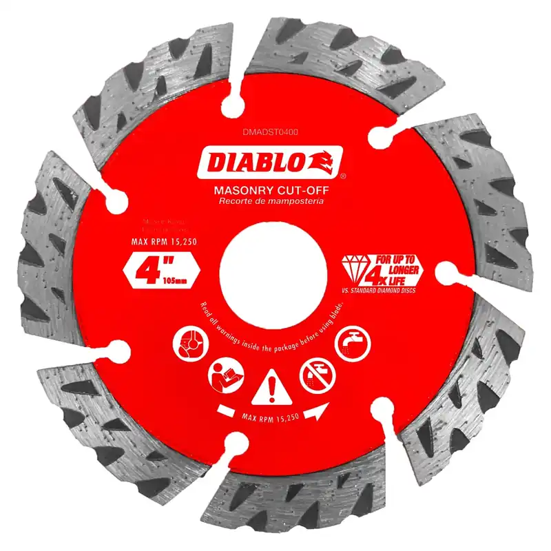 Diamond Segmented Cut-off Disc, Masonry, 4-in.