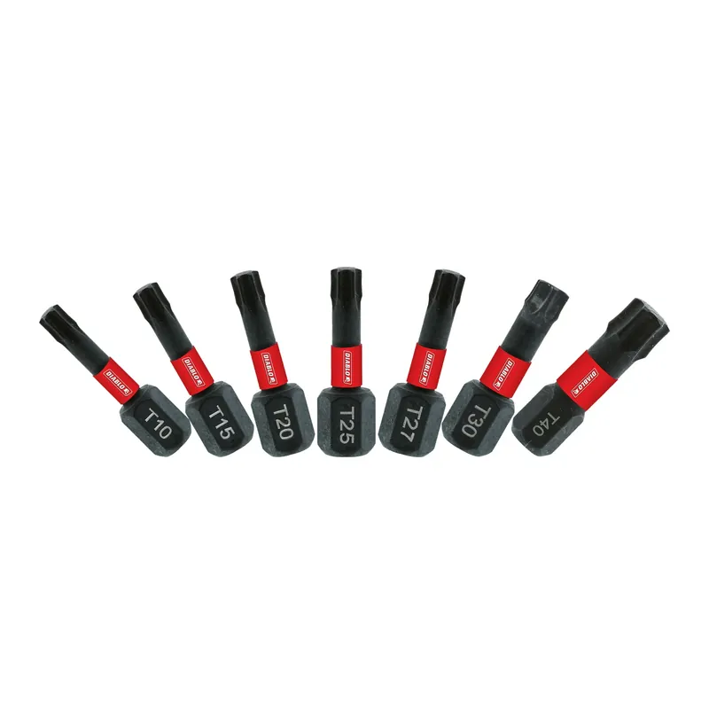 Torx Security 1 In. L Drive Bit Set Black Oxide 7 Pc