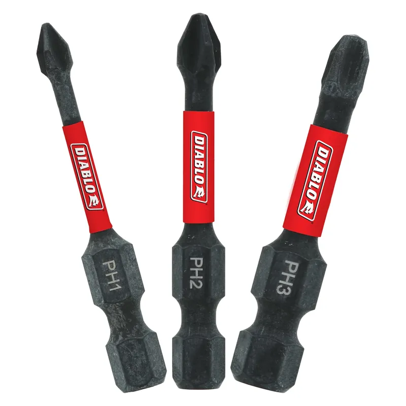 Phillips 2 In. L Drive Bit Set Black Oxide 3 Pc