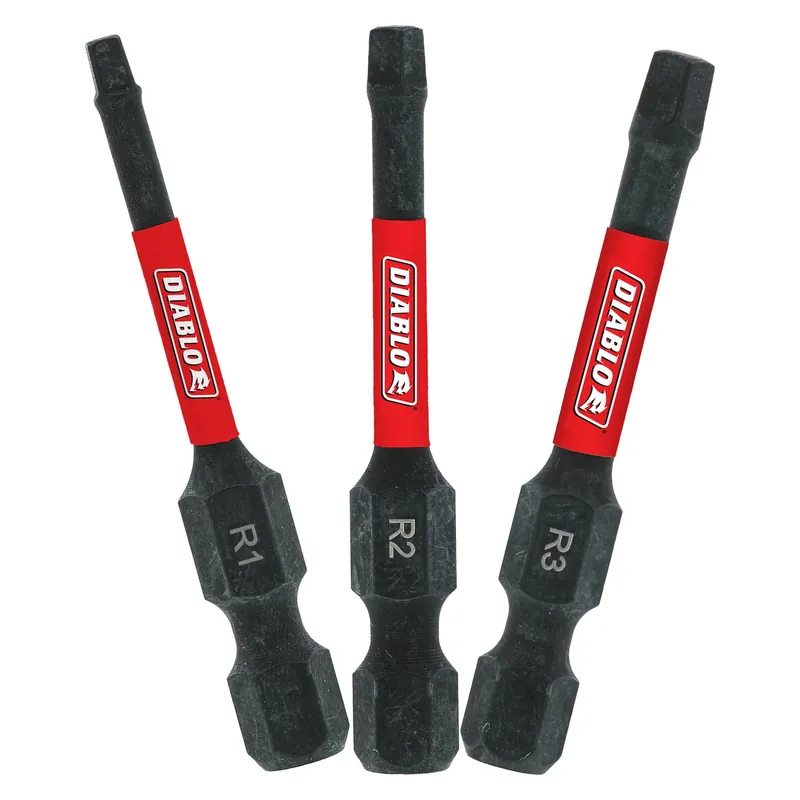 3-pc. Square Drive Bit Set, 2-in., 1, 2 & 4