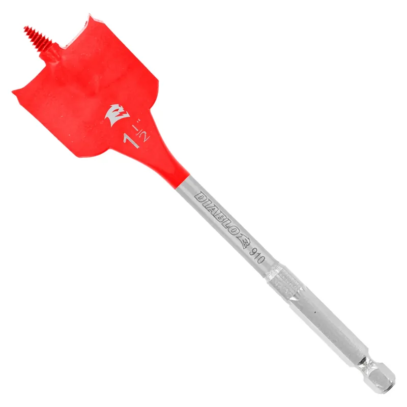 1-1/2 In. X 6 In. L High Carbon Steel Clean Wood Spade Bit Hex Shank 2 Pk