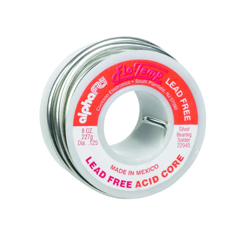 8 Oz Lead-free Acid Core Wire Solder 0.125 In. Diameter Silver Bearing