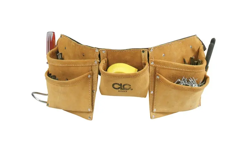 Heavy Duty 8 Pocket Leather/suede Work Apron Tan 1 Pk