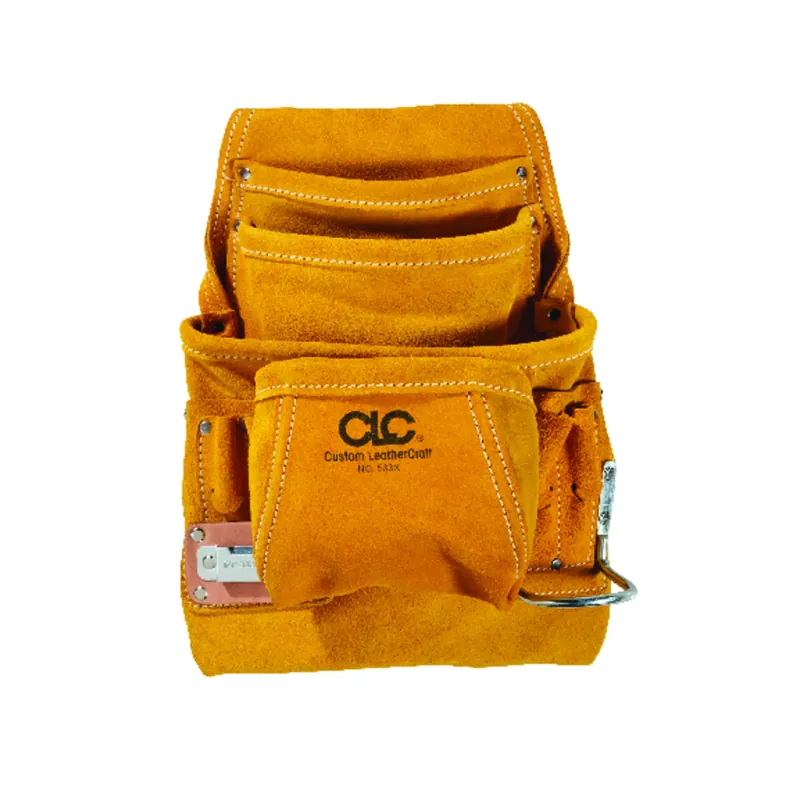 7.75 In. W X 16 In. H Leather Tool Pouch With 10 Pockets - Tan