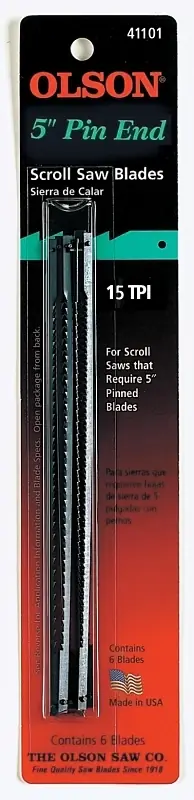 5 In. Carbon Steel Scroll Saw Blade 15 Tpi 6 Pk