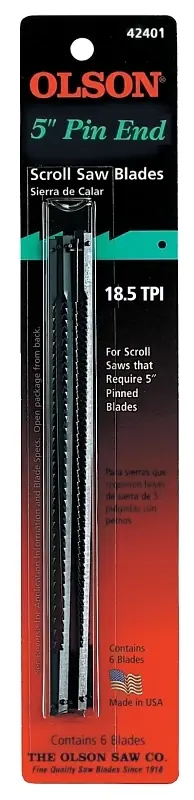 5 In. Carbon Steel Scroll Saw Blade 18.5 Tpi 6 Pk