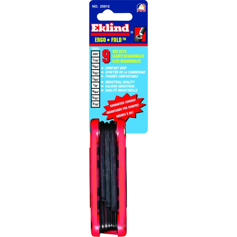 Hex Key Set, Fold-up, Small, 9-in-1
