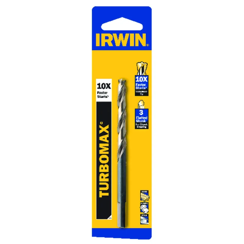 Turbo Max Drill Bit, Jobber Length, High Speed Steel, 3/16-in.