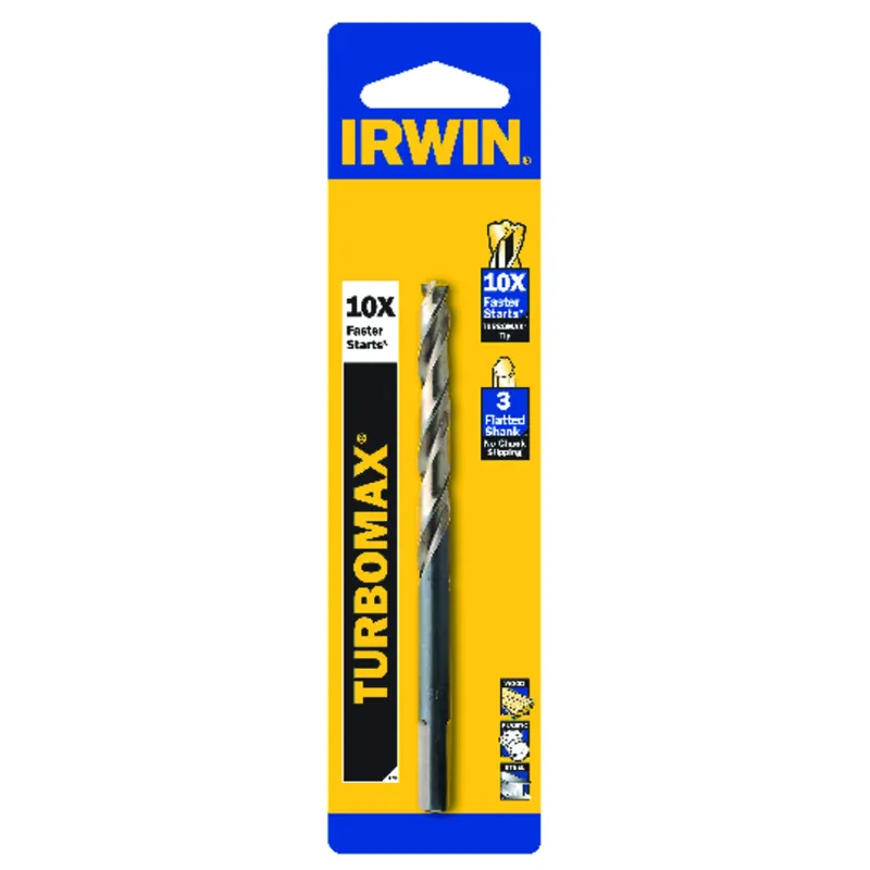 Turbo Max Drill Bit, Jobber Length, High Speed Steel, 5/16-in.