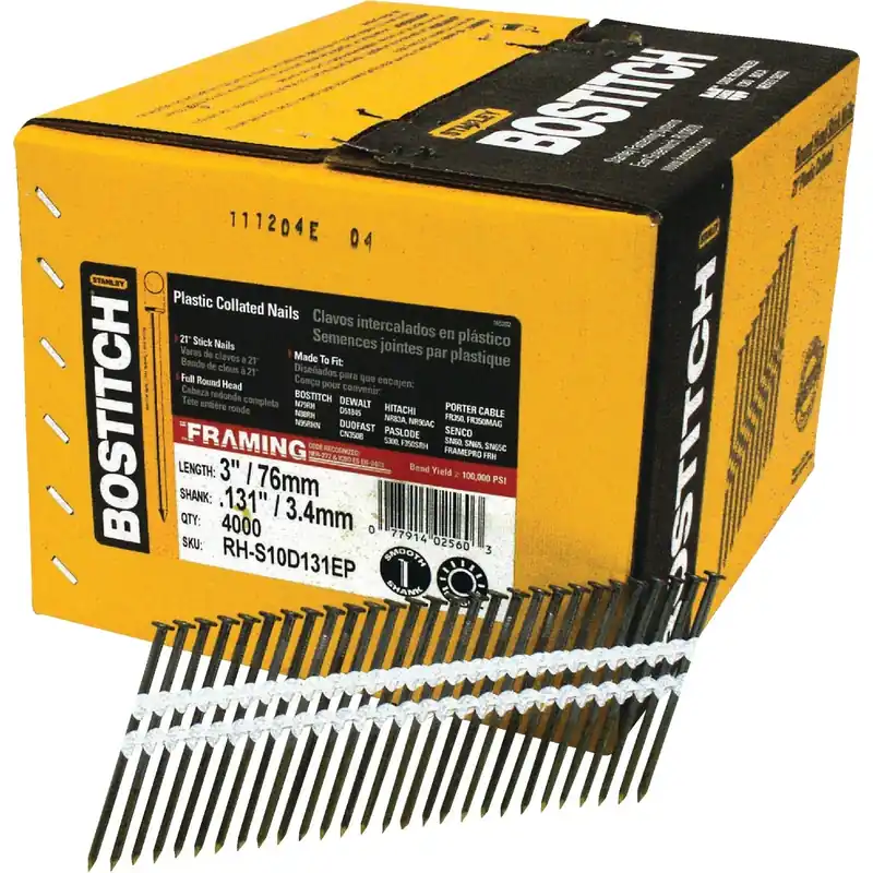 3 In. L Angled Strip Coated Framing Nails 21 Deg 4,000 Pk