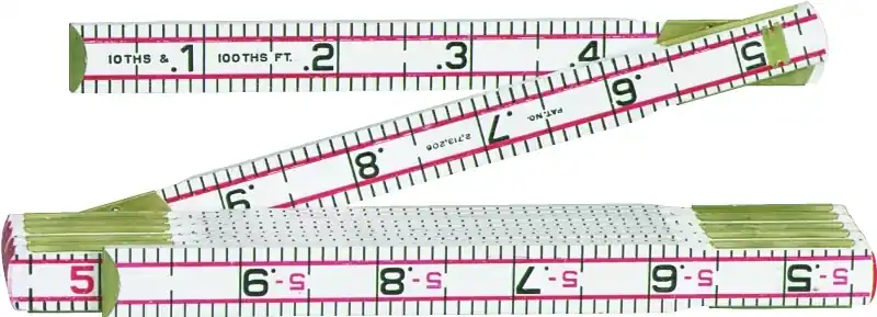 Lufkin Red End Engineer‘s Folding Rule, Wood, 5/8 In. X 6 Ft.